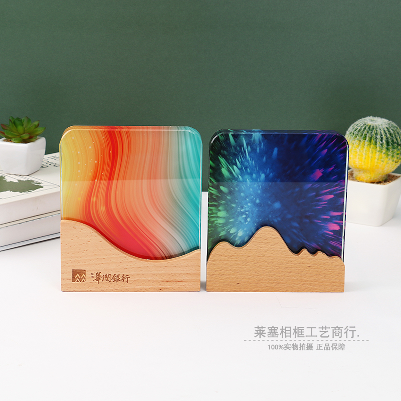 Thickened Wooden Creative Crystal High-End Elegant Decoration Enterprise Company Excellent Staff Department Medal Crafts