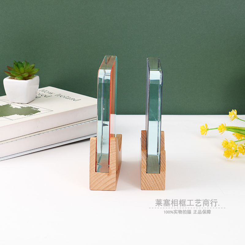 Thickened Wooden Creative Crystal High-End Elegant Decoration Enterprise Company Excellent Staff Department Medal Crafts