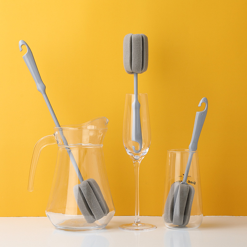 Cup Brush Bottle Brush Long Handle Cleaning Brush Household Kitchen Water Cup Teacup Glass Cup Cup Brush Cup Brush Sponge Washing Cup Brush