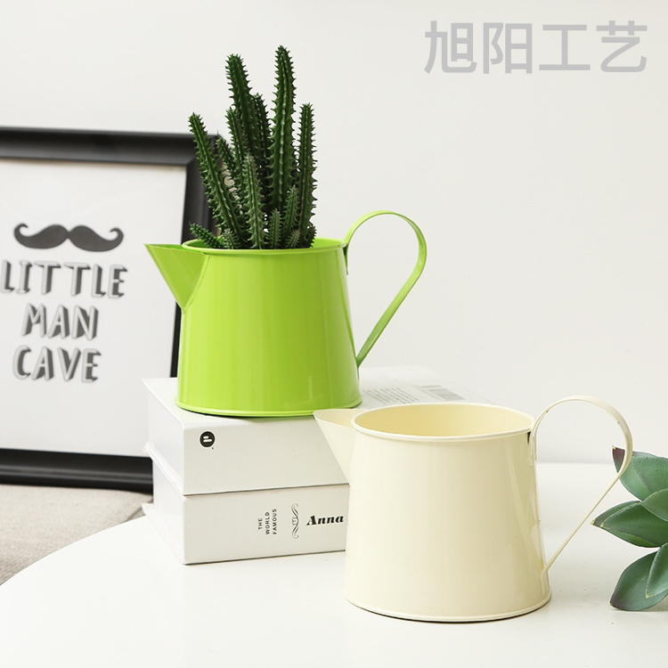 Large Wall-Hung Basin Removable Hook Flower Pot Iron Leather Art Hanging Pots Hanging Hanging Succulent Color Decorative Wall Hangings Flower Pot