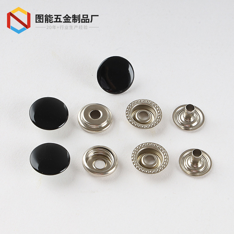 Factory Direct Supply Pure Copper Button Metal Snap Fastener Stainless Steel Press Hidden Hook Iron Button Clothing Accessories