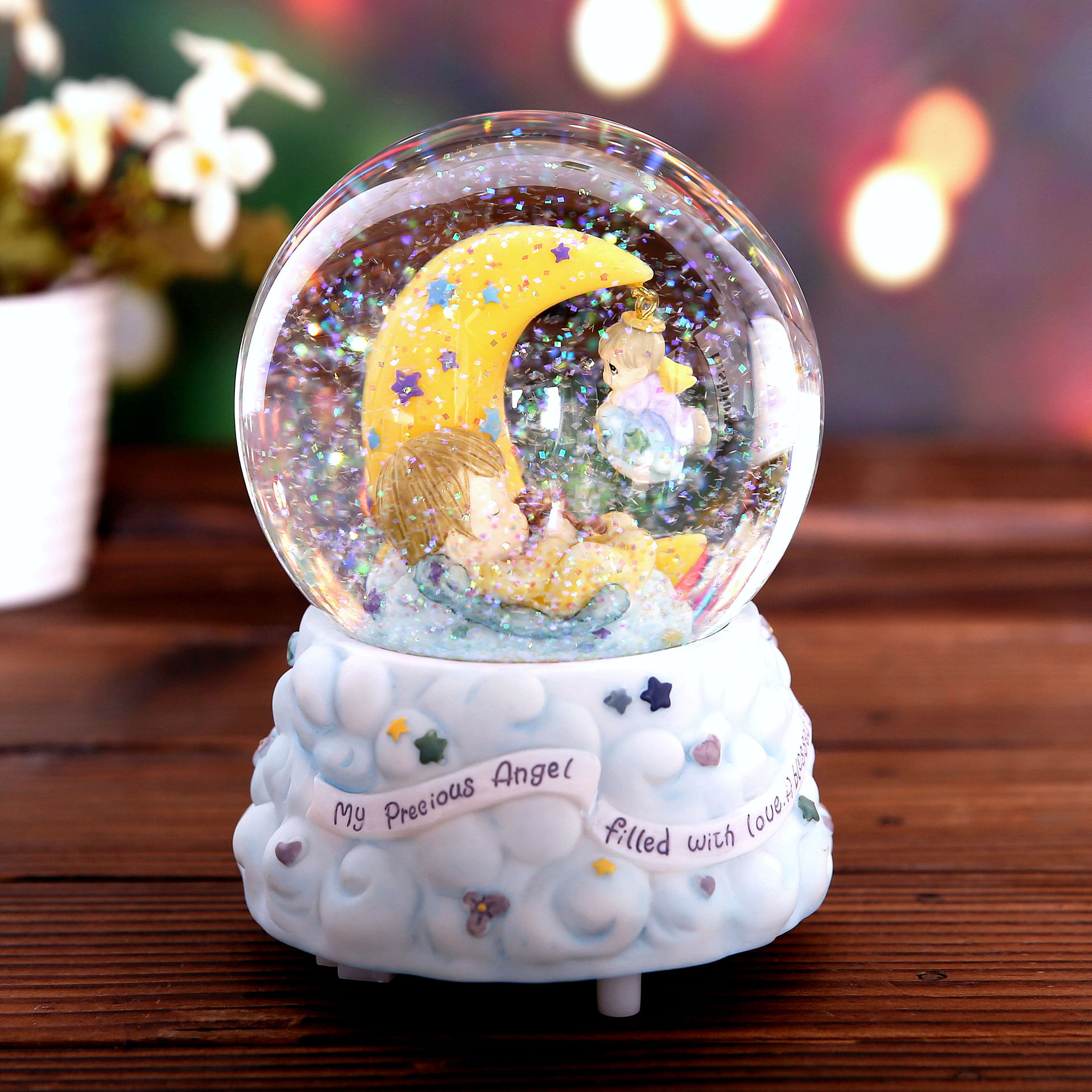 Luminous Crystal Ball-Music Box Music Box Birthday Girls Children&#039;s Day Christmas Gift Resin Crafts