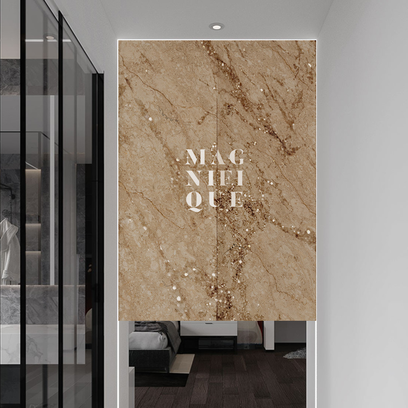 INS Style Marble Texture Home Bedroom Fitting Toilet Partition Curtain Thick Fabric Kitchen Door Curtain Customization