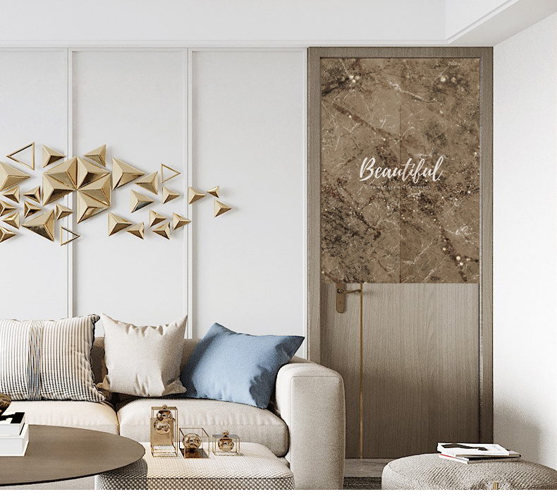 INS Style Marble Texture Home Bedroom Fitting Toilet Partition Curtain Thick Fabric Kitchen Door Curtain Customization