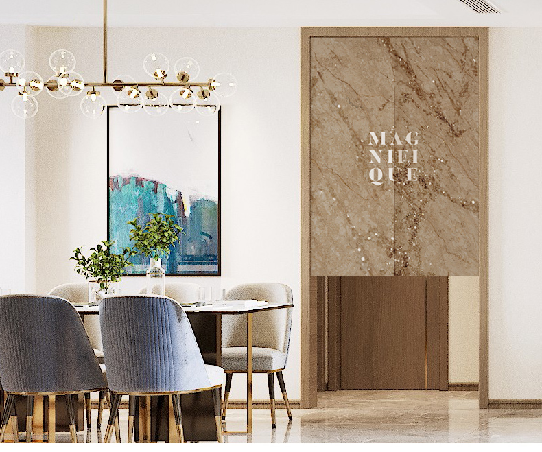 INS Style Marble Texture Home Bedroom Fitting Toilet Partition Curtain Thick Fabric Kitchen Door Curtain Customization