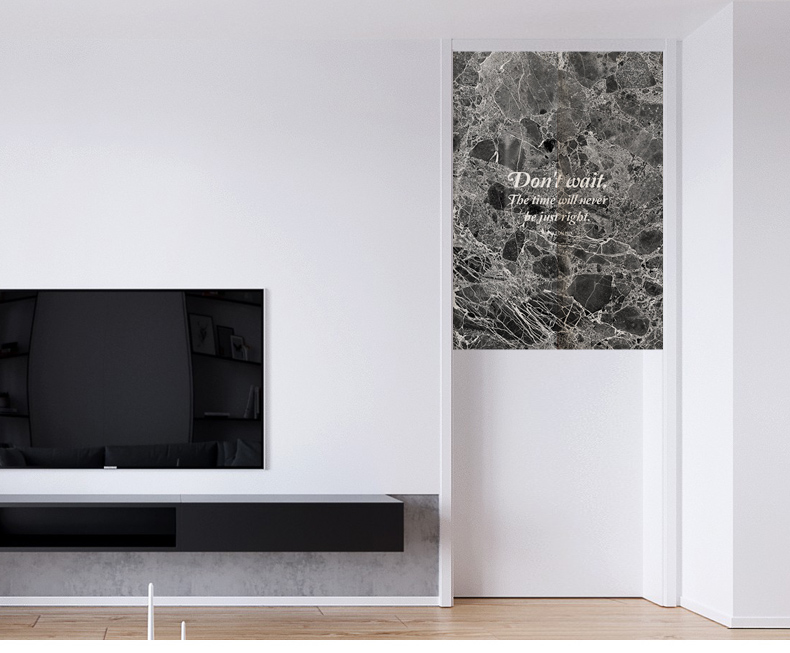 INS Style Marble Texture Home Bedroom Fitting Toilet Partition Curtain Thick Fabric Kitchen Door Curtain Customization