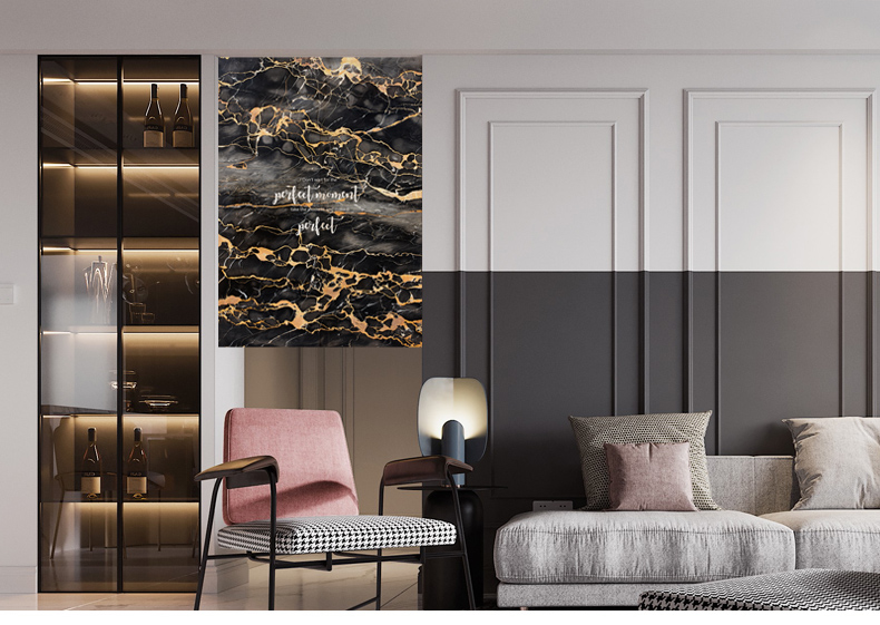 INS Style Marble Texture Home Bedroom Fitting Toilet Partition Curtain Thick Fabric Kitchen Door Curtain Customization