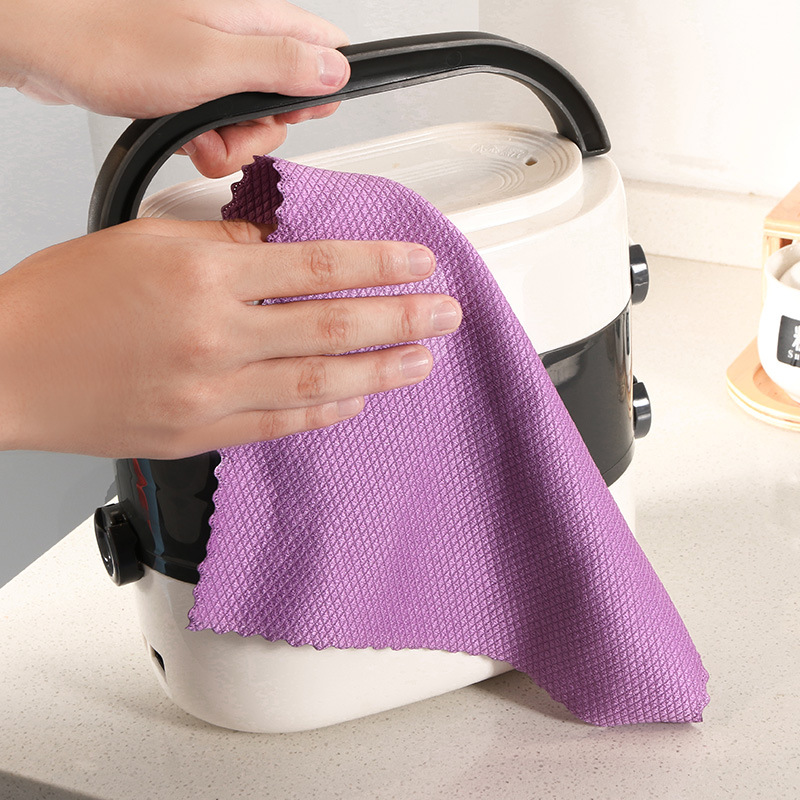 Scale Cloth Wiping Glass Cup Bowl Table Mirror Absorbent Not Easy to Lint Seamless Scale Rag Kitchen Table Cleaning Cleaning Towel