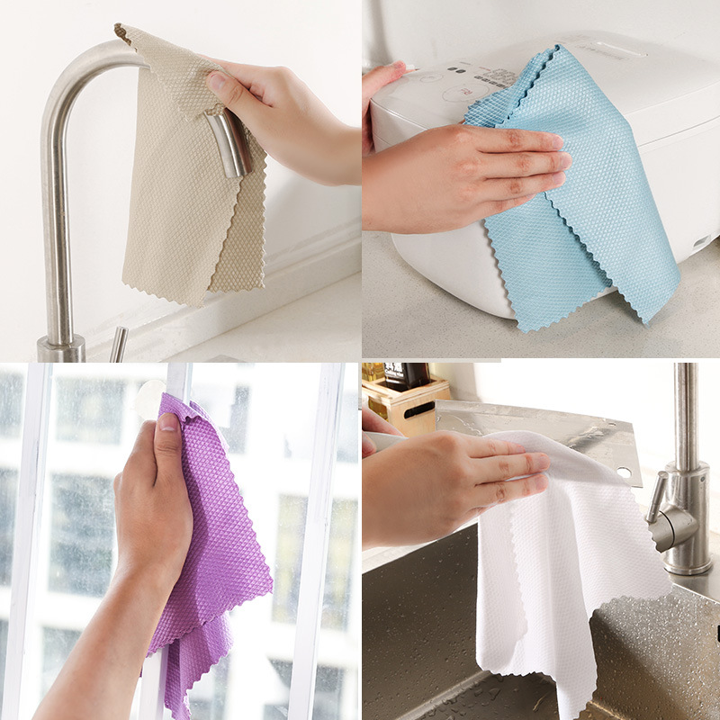 Scale Cloth Wiping Glass Cup Bowl Table Mirror Absorbent Not Easy to Lint Seamless Scale Rag Kitchen Table Cleaning Cleaning Towel