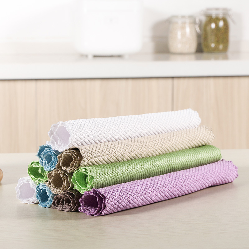 Scale Cloth Wiping Glass Cup Bowl Table Mirror Absorbent Not Easy to Lint Seamless Scale Rag Kitchen Table Cleaning Cleaning Towel