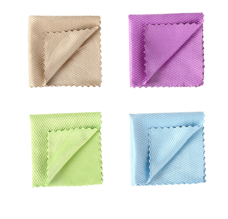 Scale Cloth Wiping Glass Cup Bowl Table Mirror Absorbent Not Easy to Lint Seamless Scale Rag Kitchen Table Cleaning Cleaning Towel
