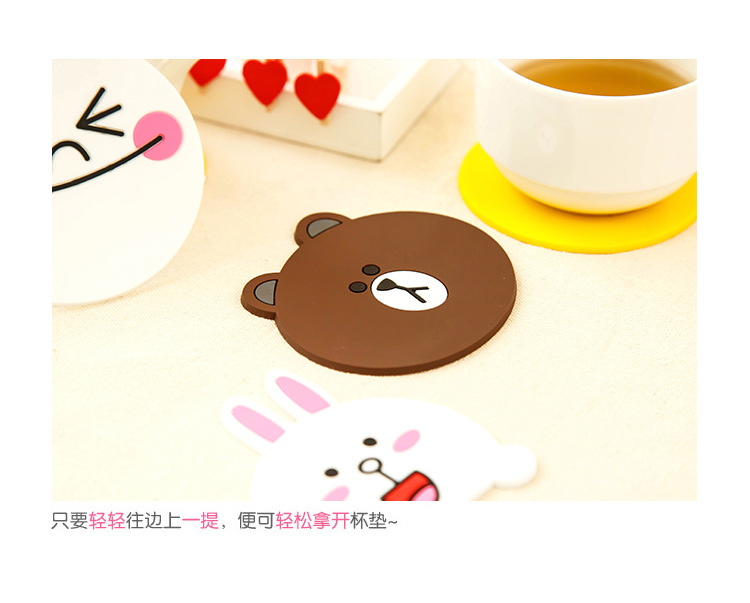 Creative cartoon silicone heat insulation pad dressy circular cup cushion