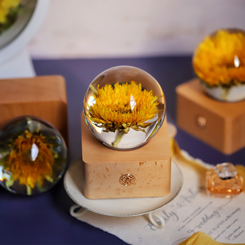 Resin crafts  Specimen Wholesale Creative Crystal Ball Christmas Birthday Decorative Gift Small Night Lamp