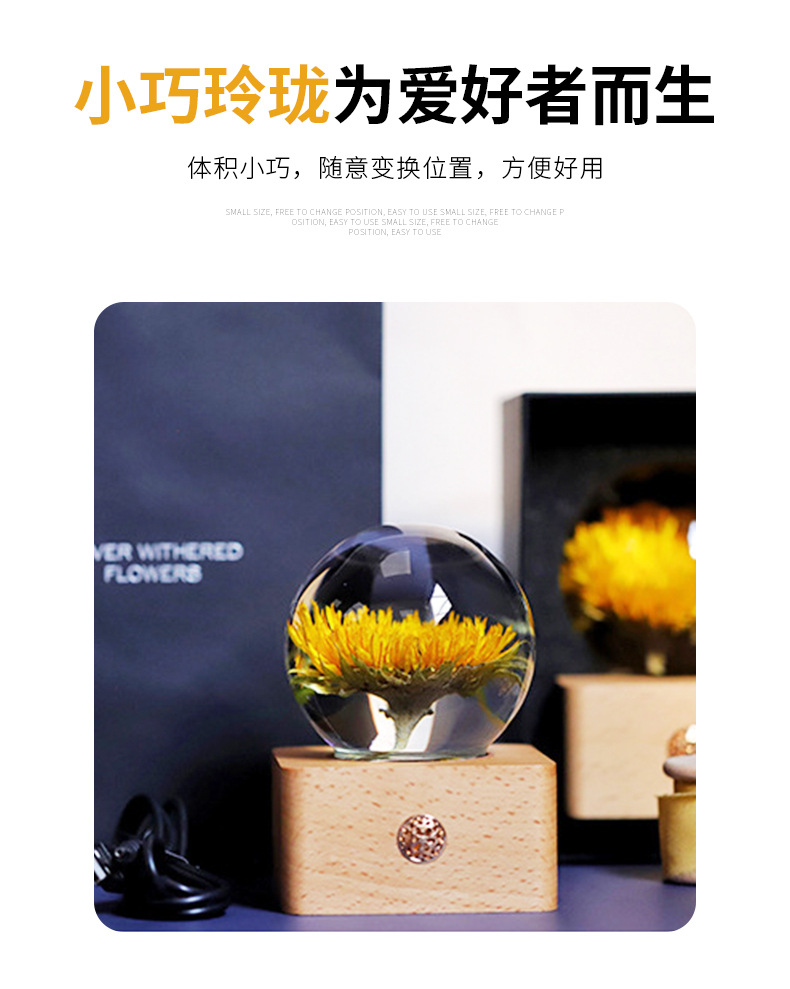 Resin crafts  Specimen Wholesale Creative Crystal Ball Christmas Birthday Decorative Gift Small Night Lamp