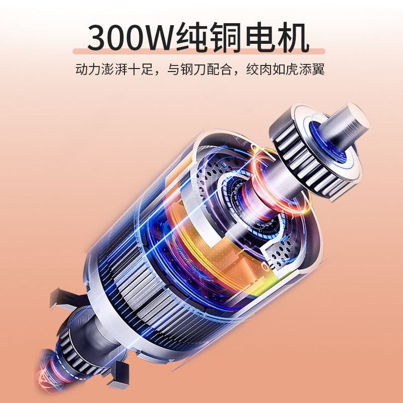 Factory Direct Sales 2 Liter Household Electric Meat Grinder Glass Cup Baby Food Maker Multi-Function Meat Grinder Vegetable-Cutting Machine