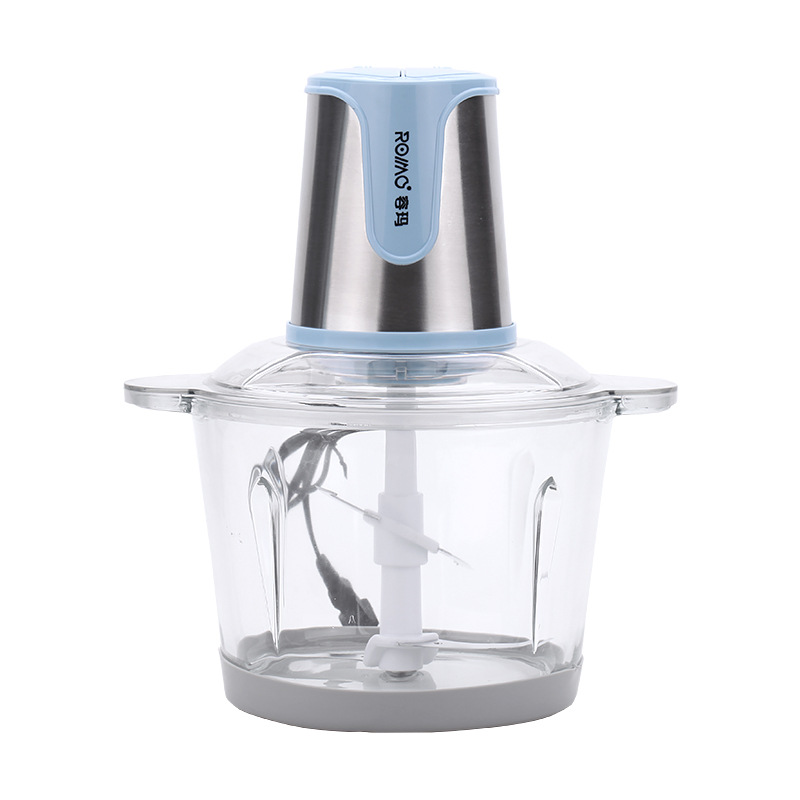 Factory Direct Sales 2 Liter Household Electric Meat Grinder Glass Cup Baby Food Maker Multi-Function Meat Grinder Vegetable-Cutting Machine
