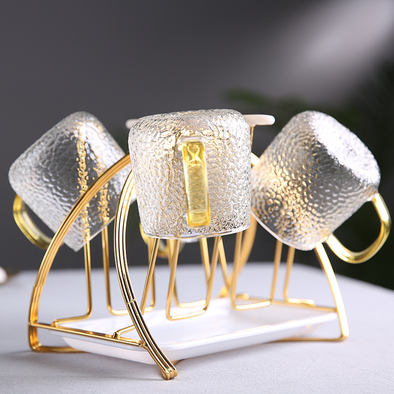 Golden Arch Cup Holder Arch Water Cup Holder Household Storage Rack Living Room Storage Glass Cup Rack Rack Draining