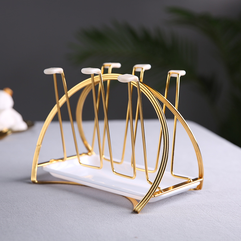 Golden Arch Cup Holder Arch Water Cup Holder Household Storage Rack Living Room Storage Glass Cup Rack Rack Draining