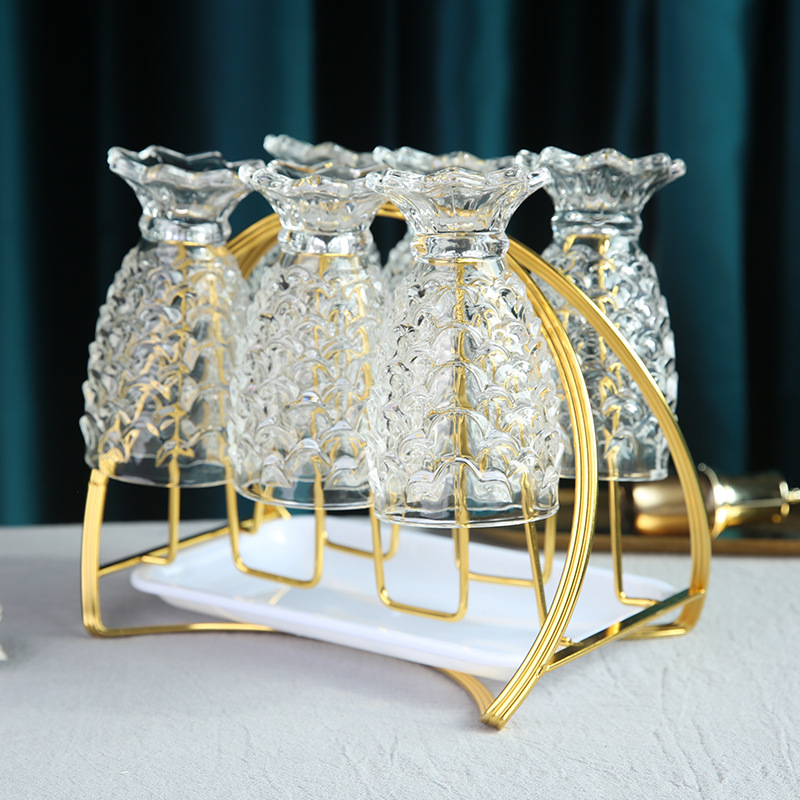 Golden Arch Cup Holder Arch Water Cup Holder Household Storage Rack Living Room Storage Glass Cup Rack Rack Draining