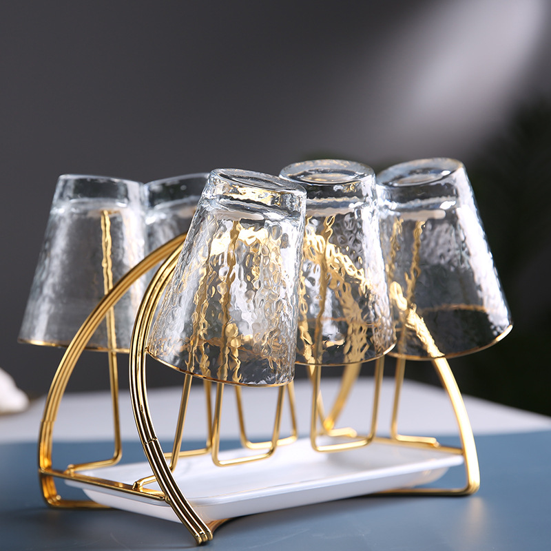 Golden Arch Cup Holder Arch Water Cup Holder Household Storage Rack Living Room Storage Glass Cup Rack Rack Draining