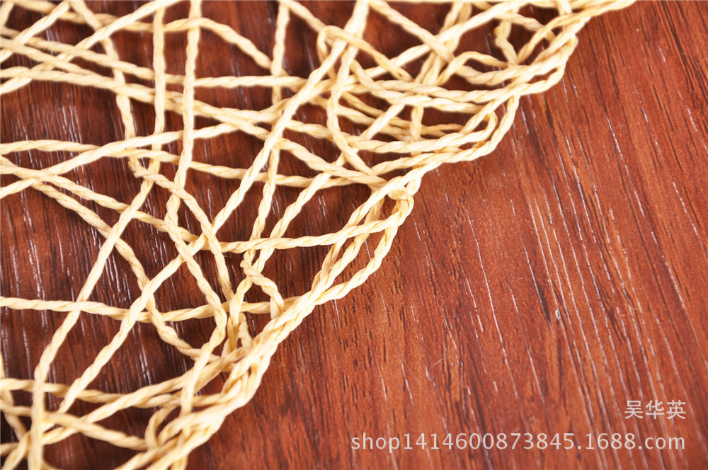  square hollowed-out heat insulation dinner pad home fashion hand-woven anti-slip coasters.