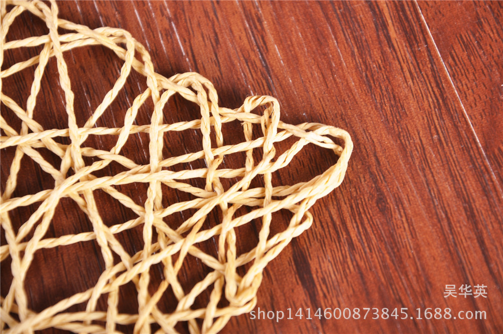 square hollowed-out heat insulation dinner pad home fashion hand-woven anti-slip coasters.