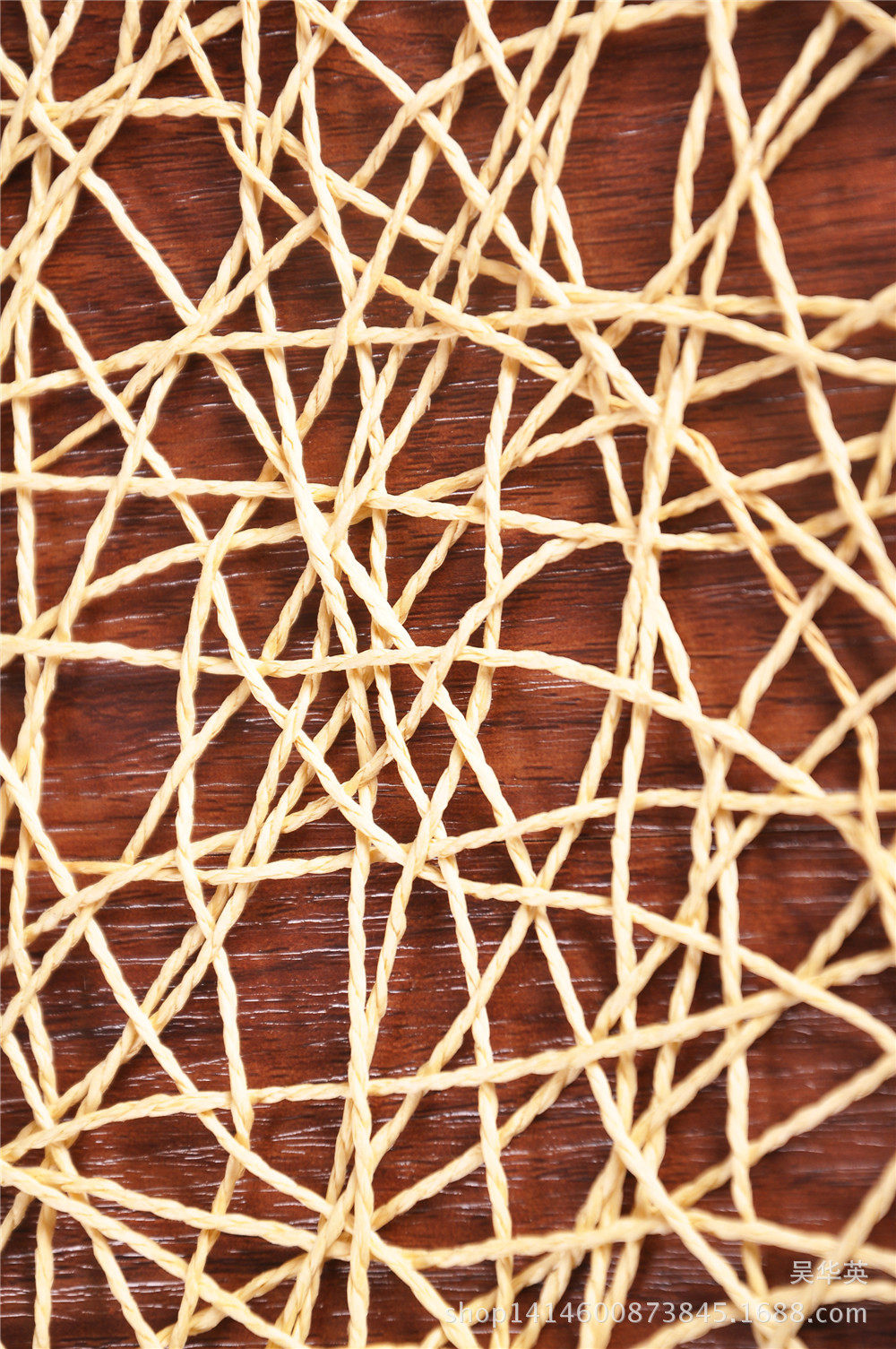  square hollowed-out heat insulation dinner pad home fashion hand-woven anti-slip coasters.