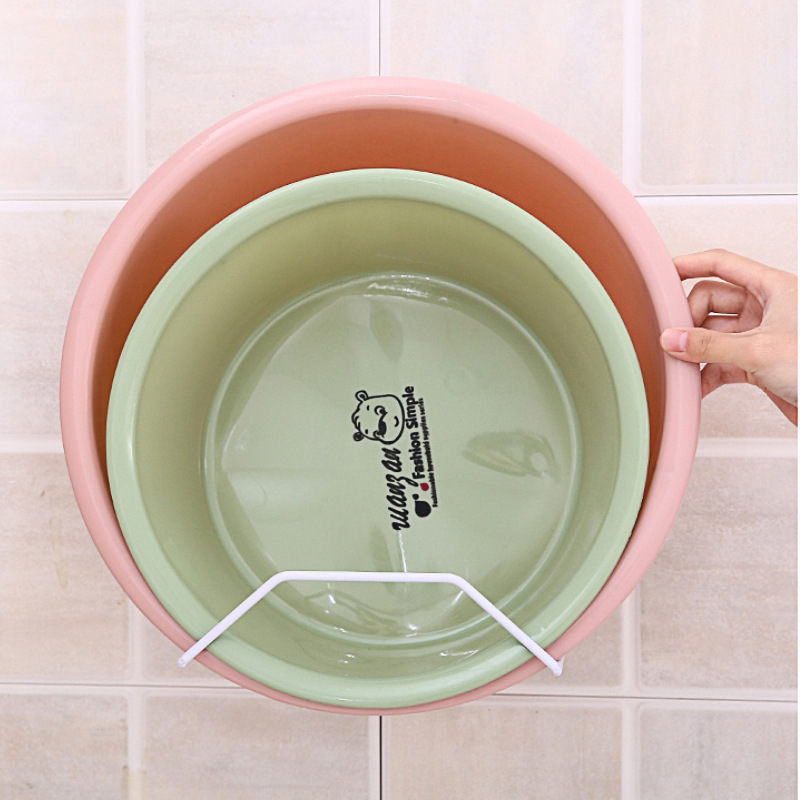 Kitchen Washbasin Storage Rack Iron Punch-Free Wall Hanging Bathroom Hook Kitchen Sticky Hook Storage Rack Household