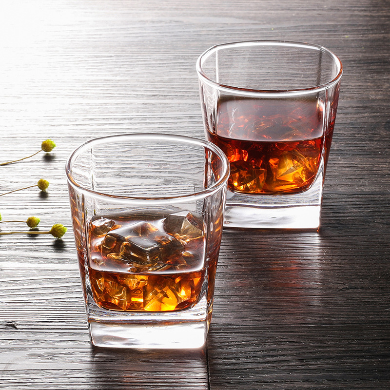 Green Apple Heat-Resistant Square Water Cup Juice Cup Tea Cup Whiskey Liquor Glass Beer Steins Glass Cup