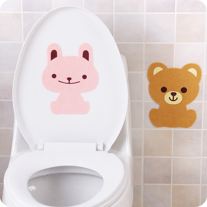 Bathroom Happy Day Closestool Cushion Animal Style Thickened Felt Warm Toilet Mat Deodorant Stickers Deodorant Adhesive Pad