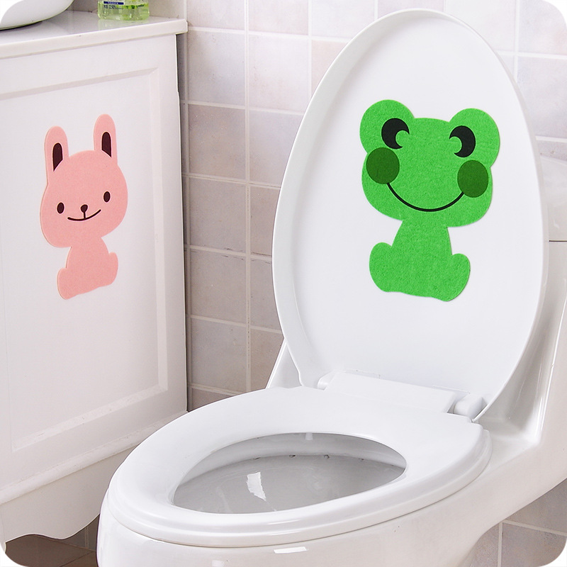 Bathroom Happy Day Closestool Cushion Animal Style Thickened Felt Warm Toilet Mat Deodorant Stickers Deodorant Adhesive Pad