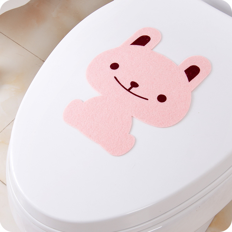 Bathroom Happy Day Closestool Cushion Animal Style Thickened Felt Warm Toilet Mat Deodorant Stickers Deodorant Adhesive Pad
