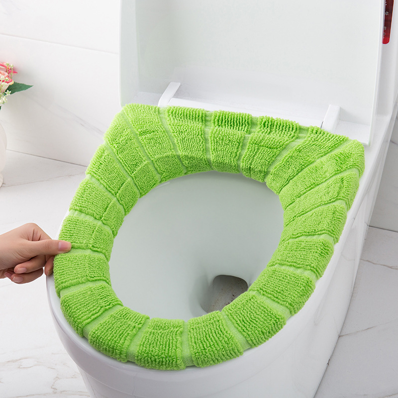 Toilet Seat Cushion Household Four Seasons Toilet Seat Cover Universal Toilet Seat Cover Three-Piece Set Winter Toilet Toilet Washer Thickened
