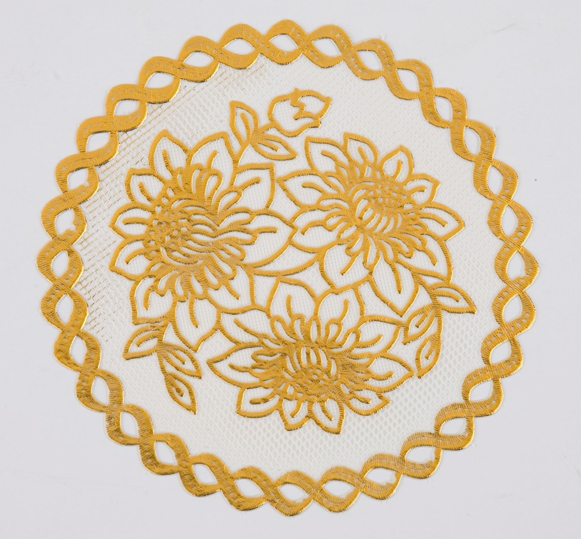 Pot mat, hot stamping pattern, heat insulation pad, thread, circular dining mat, cup mat, hand woven non-slip table plate mat