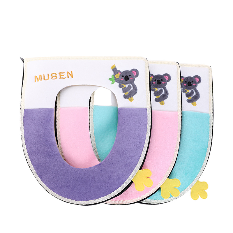 Cute Plush Koala Cushion Household Soft Toilet Seat Cover Warm Toilet Cushion with Zipper Handle Toilet Seat Cover