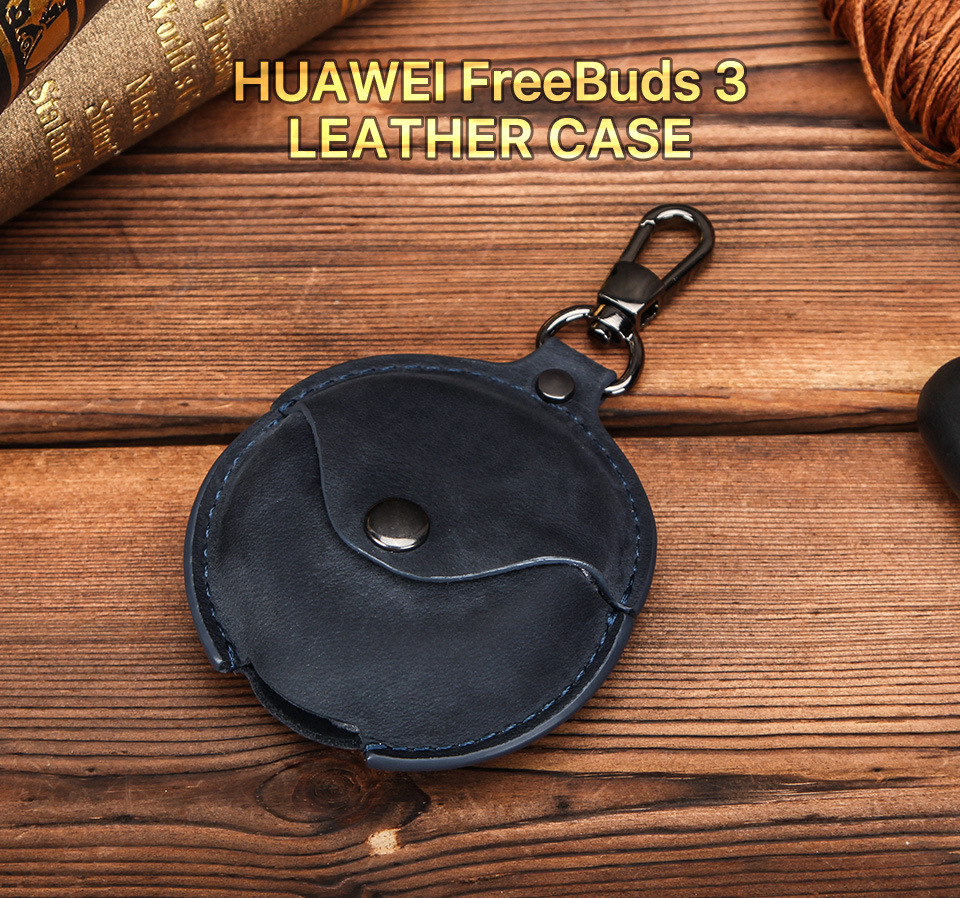 Protective Case Crazy Horse Leather Hook Convenient Huawei Three Generations Wireless Bluetooth Earphone Sleeves