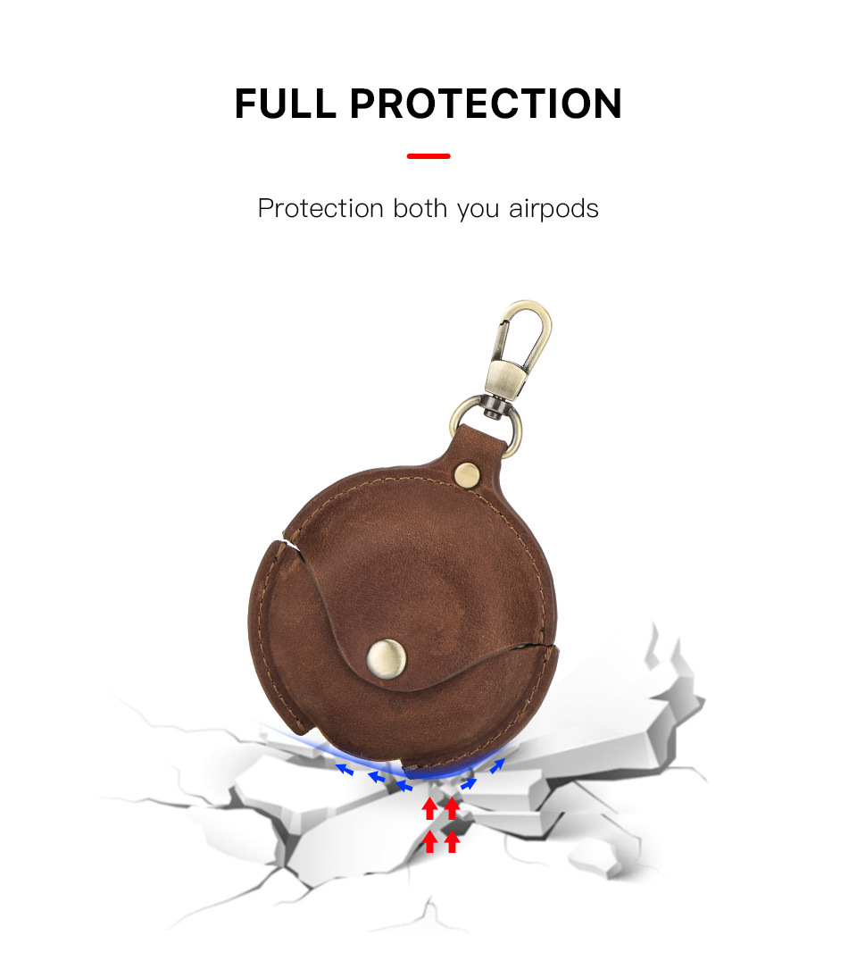 Protective Case Crazy Horse Leather Hook Convenient Huawei Three Generations Wireless Bluetooth Earphone Sleeves