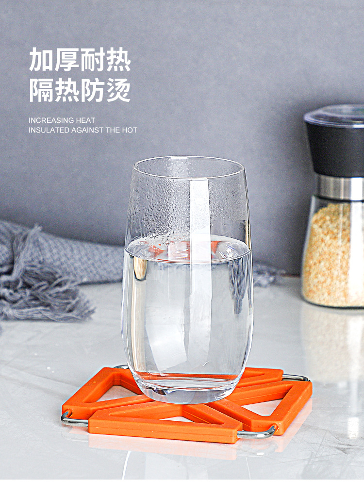 Creative Anti-Scald Non-Slip Silica Gel Pad High Temperature Resistant Stainless Steel Pot Pad Foldable Heat Insulation Hot Placemat Gift