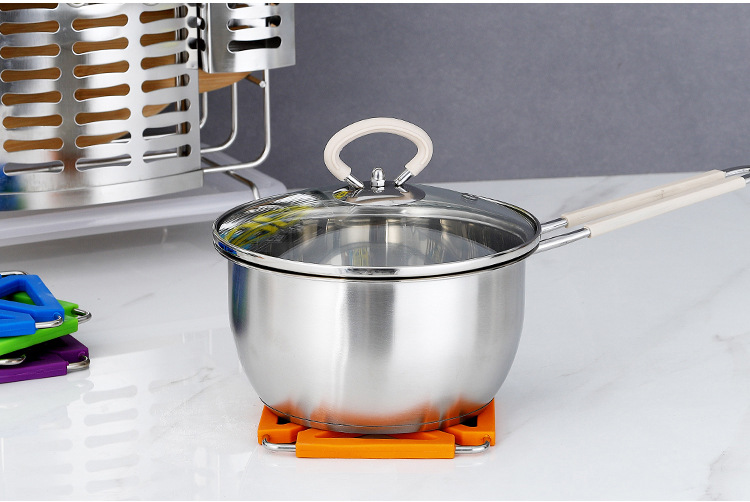 Creative Anti-Scald Non-Slip Silica Gel Pad High Temperature Resistant Stainless Steel Pot Pad Foldable Heat Insulation Hot Placemat Gift