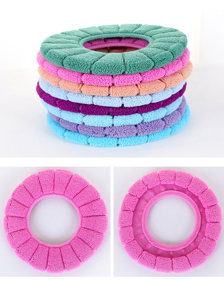 Thickened Knitting Universal O-Type Toilet Mat Home Soft Pumpkin Pattern Toilet Seat Cover Winter Warm Cushion