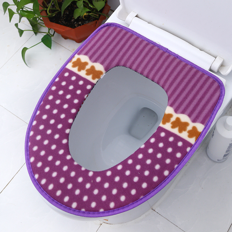 Toilet Mat Cute Dot Sticky Toilet Seat Cover Pad Toilet Mat Toilet Washer Household Toilet Seat Cartoon Cushion Toilet Mat