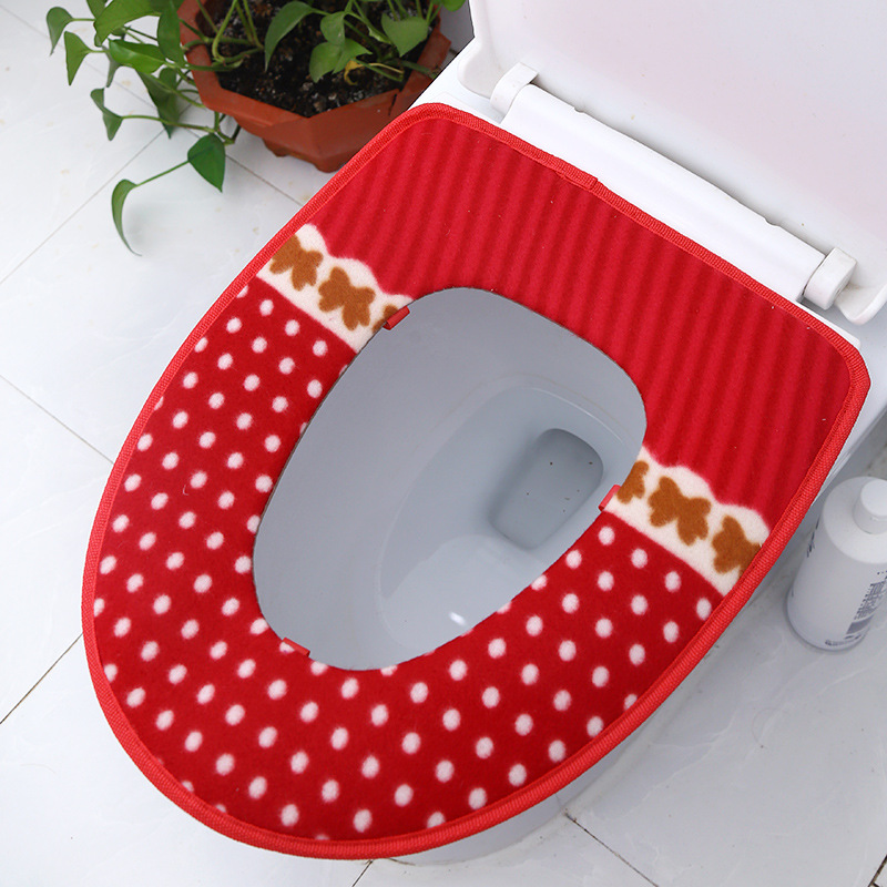 Toilet Mat Cute Dot Sticky Toilet Seat Cover Pad Toilet Mat Toilet Washer Household Toilet Seat Cartoon Cushion Toilet Mat