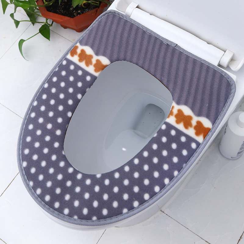 Toilet Mat Cute Dot Sticky Toilet Seat Cover Pad Toilet Mat Toilet Washer Household Toilet Seat Cartoon Cushion Toilet Mat