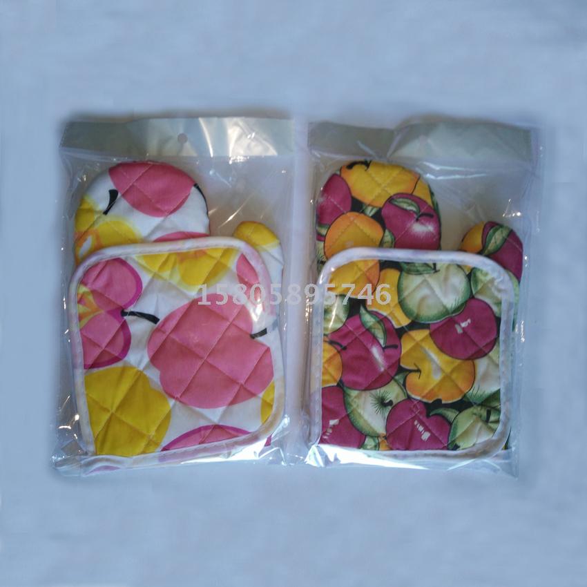Manufacturers direct: dacron printing leather gloves + heat insulation pad 2 sets