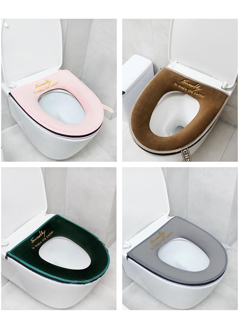 Thickened Toilet Pad Household Autumn and Winter Plush Four Seasons Universal Toilet Cover Washable Toilet Cushion Toilet Seat Cushion