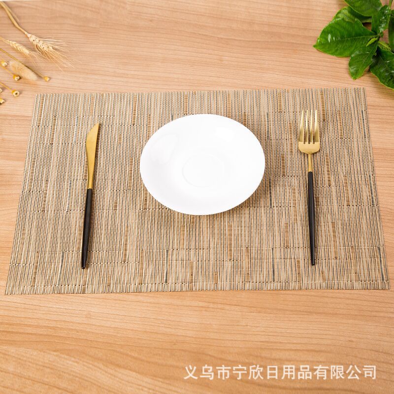 Manufacturer direct selling meal mat 30*45cm bamboo western meal mat family hotel with PVC heat insulation pad non-slip pad can be washed
