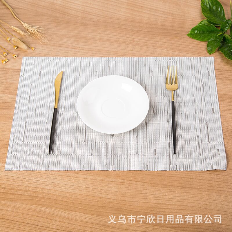 Manufacturer direct selling meal mat 30*45cm bamboo western meal mat family hotel with PVC heat insulation pad non-slip pad can be washed