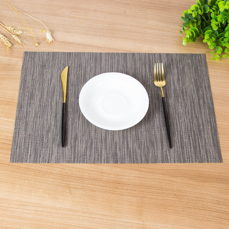 Manufacturer direct selling meal mat 30*45cm bamboo western meal mat family hotel with PVC heat insulation pad non-slip pad can be washed