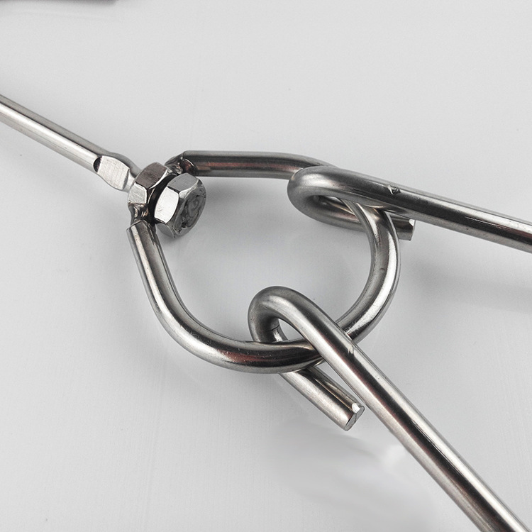 Steel Roasting Ring Meat Hook Roast Duck Hook Roast Duck Stove Hook Double Hook Roast Goose Roast Duck Stove Double Hook