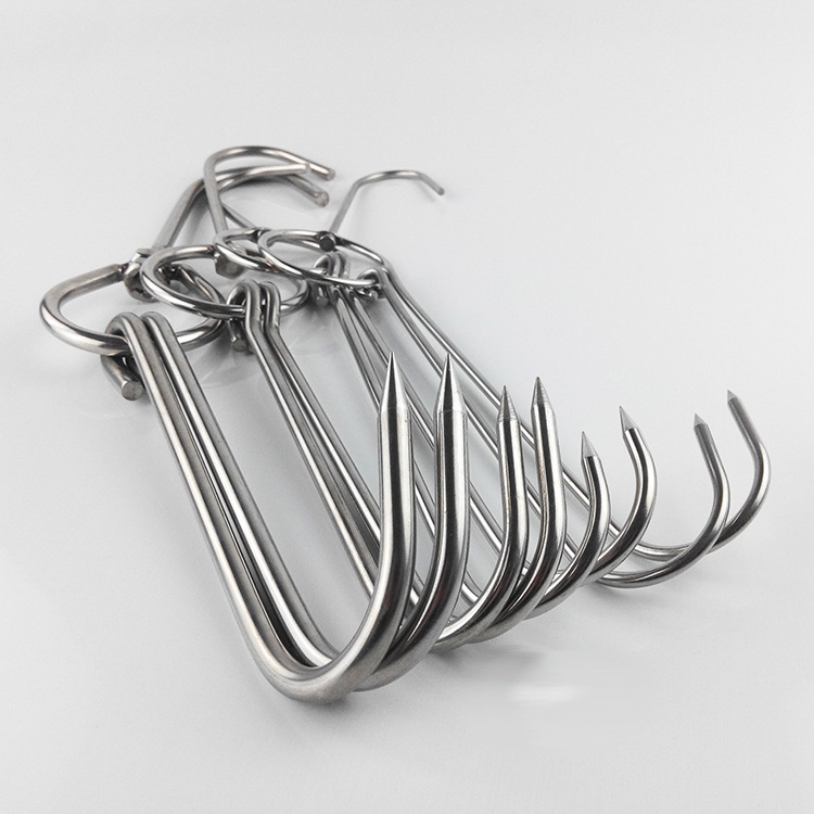 Steel Roasting Ring Meat Hook Roast Duck Hook Roast Duck Stove Hook Double Hook Roast Goose Roast Duck Stove Double Hook